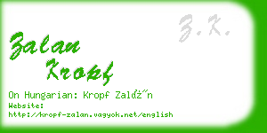 zalan kropf business card